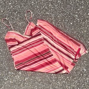 90s Y2K Vintage La Belle Striped Body con Dress Size 6 Pink Spaghetti Straps